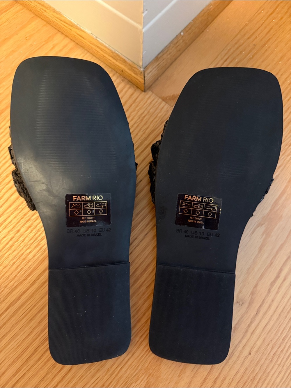 FARM Rio Black Ruffle Slip-On Sandals - Picture 2 of 2